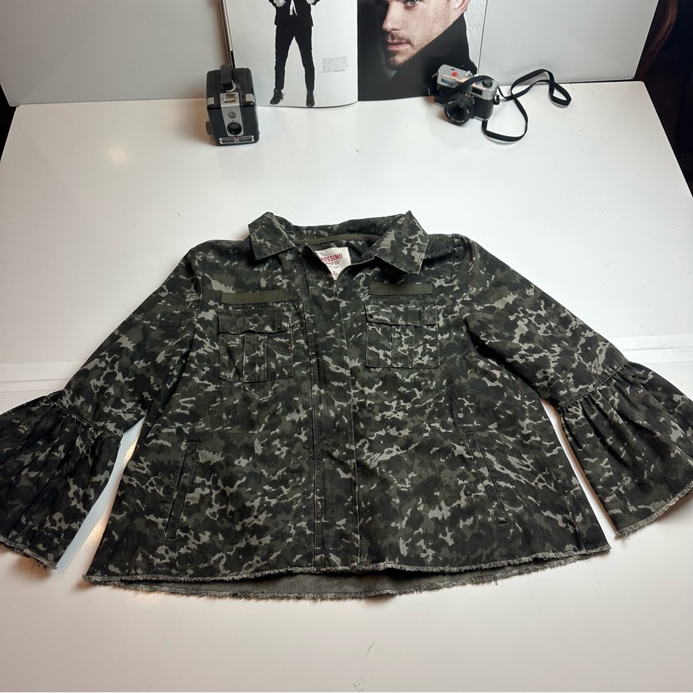 Mossimo Supply Co Gray Camouflage Utility Jacket Y2K Size M